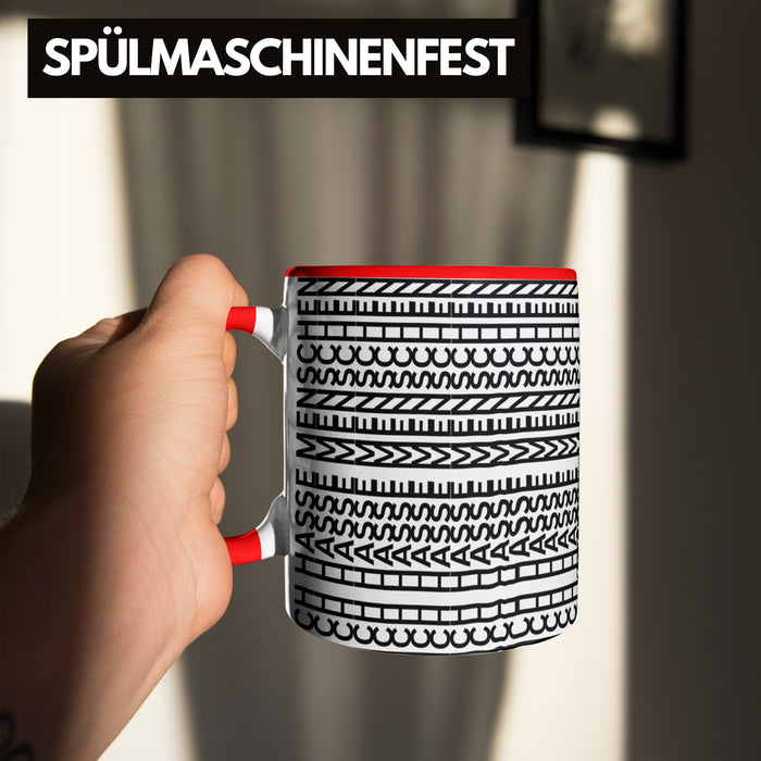 Ich Hasse Menschen Tasse Lustiges Geschenk Allover-Print Quer Lesen Trendation