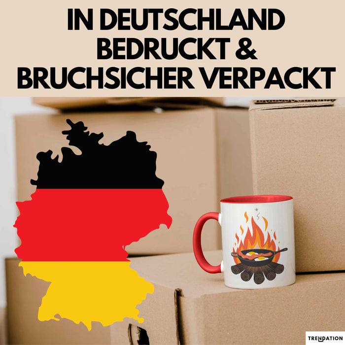 Camping Koch Tasse Geschenkidee für Outdoor Koch Liebhaber Rot Trendation