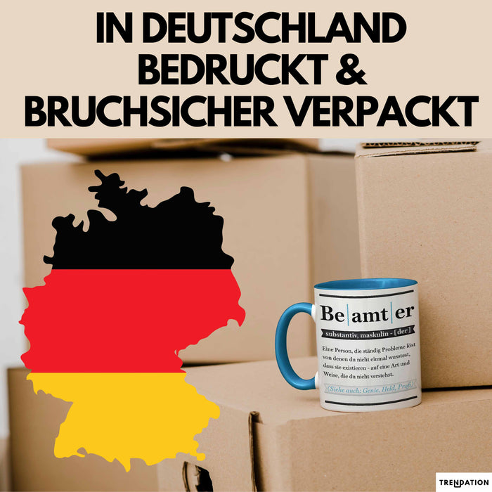 Beamter Tasse Geschenk Humorvoll Kollege Abschiedsgeschenk Blau Trendation