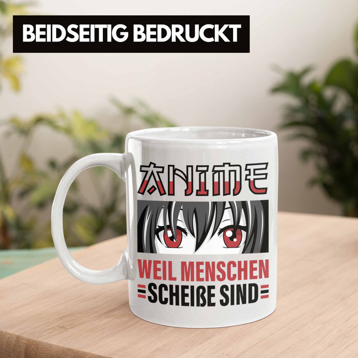 TRENDATION Anime Tasse Geschenk Spruch Kaffeetasse Weiß Trendation