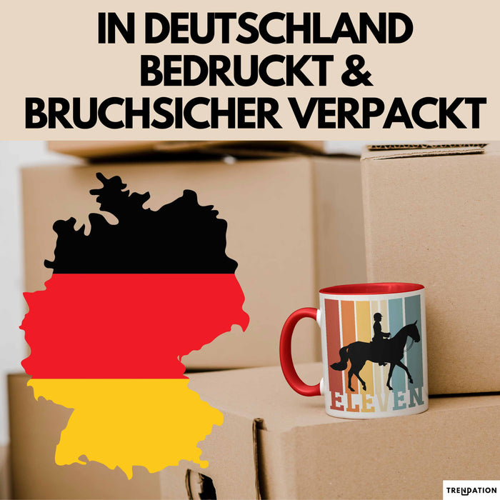 Tasse Geschenk Eleven Retro Pferd Spruch Lustiger Becher Rot Trendation