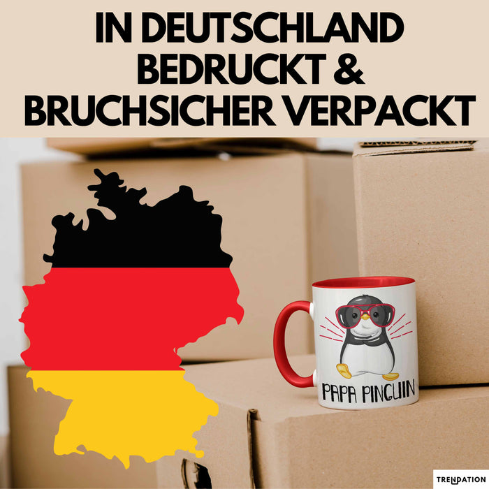 Papa Pinguin Tasse Geschenk Pinguin Liebhaber Vatertag Rot Trendation