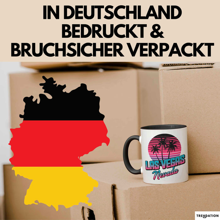 Las Vegas Nevada USA Tasse Geschenk Lustige Geschenkidee Spruch Schwarz Trendation