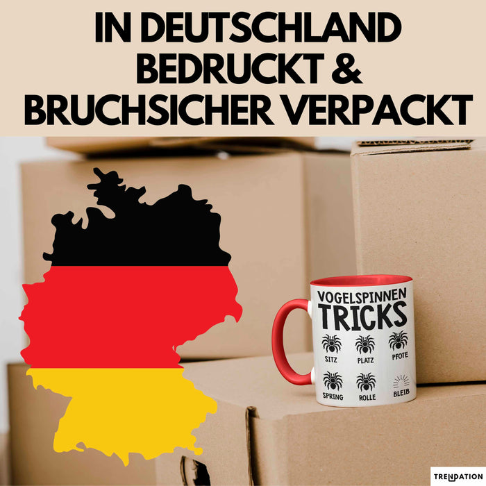 Spinne Vogelspinne Tier Tasse Geschenk Lustige Geschenkidee Spruch Vogelspinnen Tricks Rot Trendation