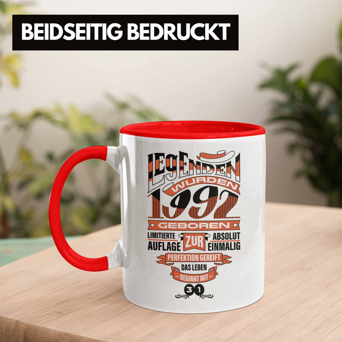 TRENDATION 30. Geburtstag Tasse Frau Mann Geschenk 30er Geschenkidee 30 Mutter Vater Rot Trendation