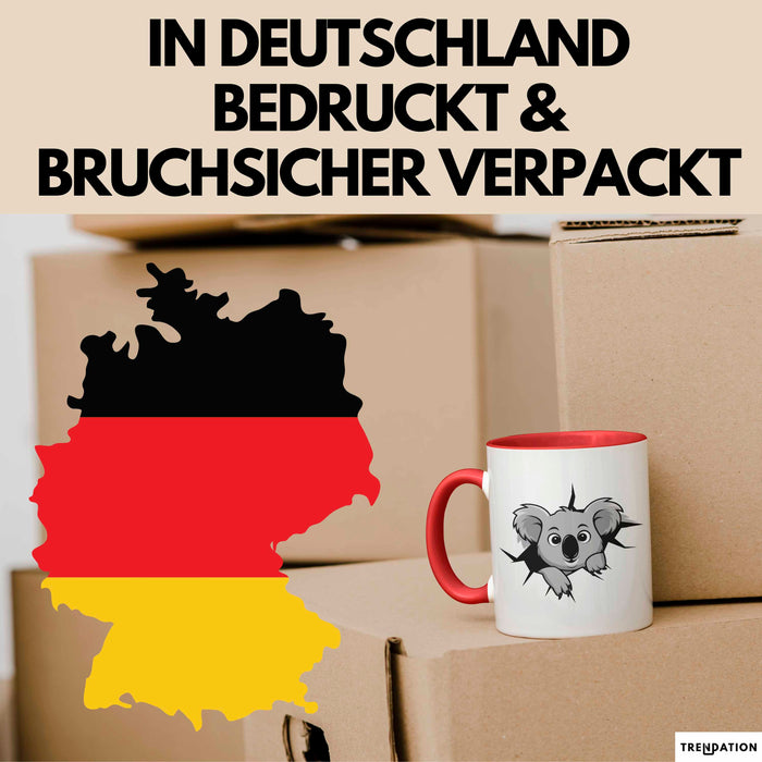 Koala Tierliebhaber Tasse Geschenk Lustige Geschenkidee Spruch Rot Trendation