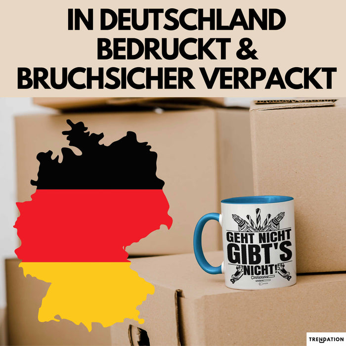 Handwerker Geschenk Tasse Geht Nicht Gibts Nicht Handwerk Hausmeister Geschenkidee Spruch Kaffee-Becher Blau Trendation