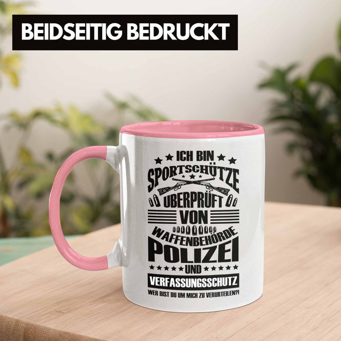 Lustige Schießen-Tasse für Sportschützen Geschenk Ich Bin Sportschütze Rosa Trendation