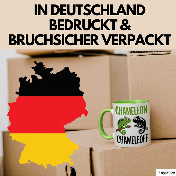 Chamäleon Tier Tasse Geschenk Chamäleon Chamäleoff Reptil Geschenkidee Lustig Grün Trendation