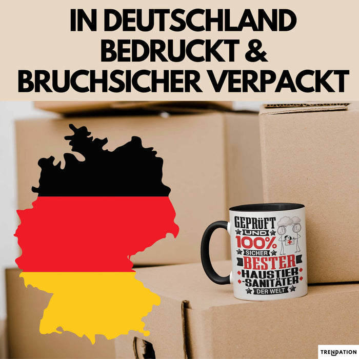 Haustiersanitäter Geschenk Lustiger Spruch für Haustiersanitäter Geschenkidee Bester Haustiersanitäter Der Welt Schwarz Trendation