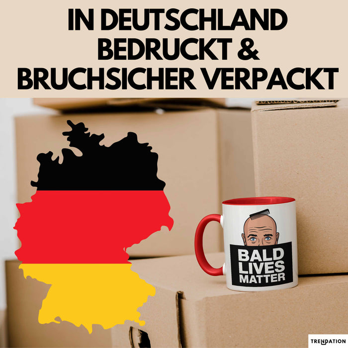 Glatze Tasse Geschenk Bald Lives Matter Geschenkidee Lustig Maenner Rot Trendation