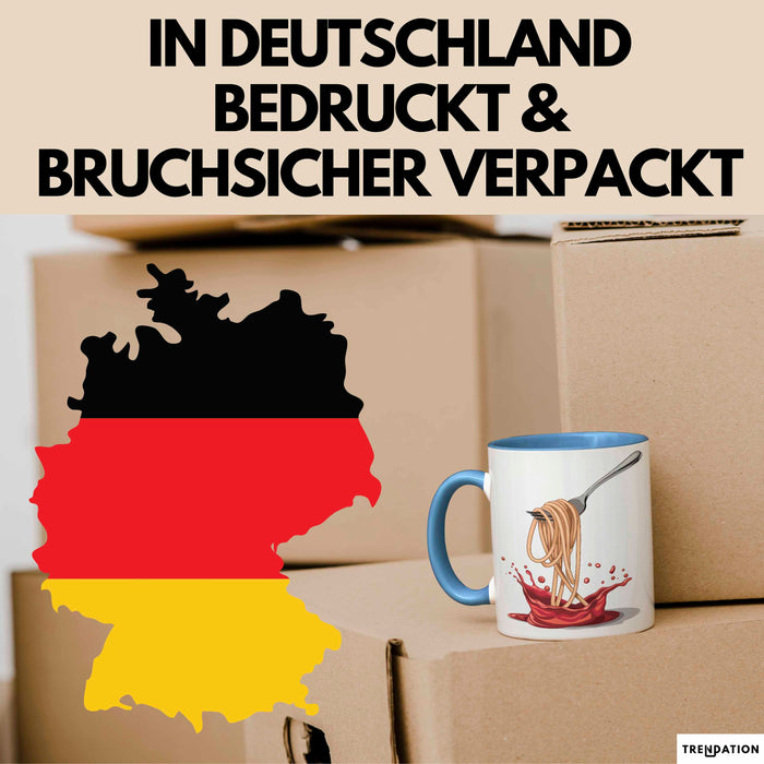 Pasta Fan Tasse Geschenkidee für Italienisches Essen Blau Trendation