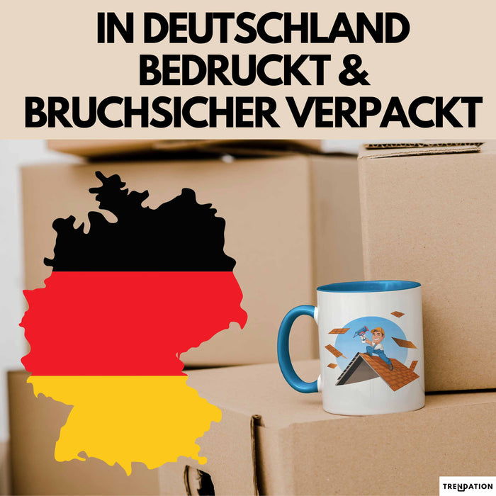 Dachdecker Tasse Geschenk Lustige Geschenkidee Spruch Für Dach Experten Blau Trendation