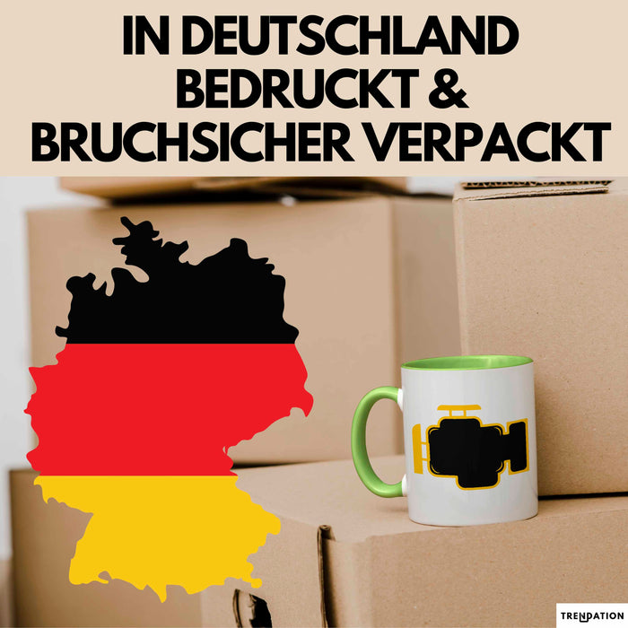 Motorkontrollleuchte Tasse Geschenk Lustige Geschenkidee Grün Trendation