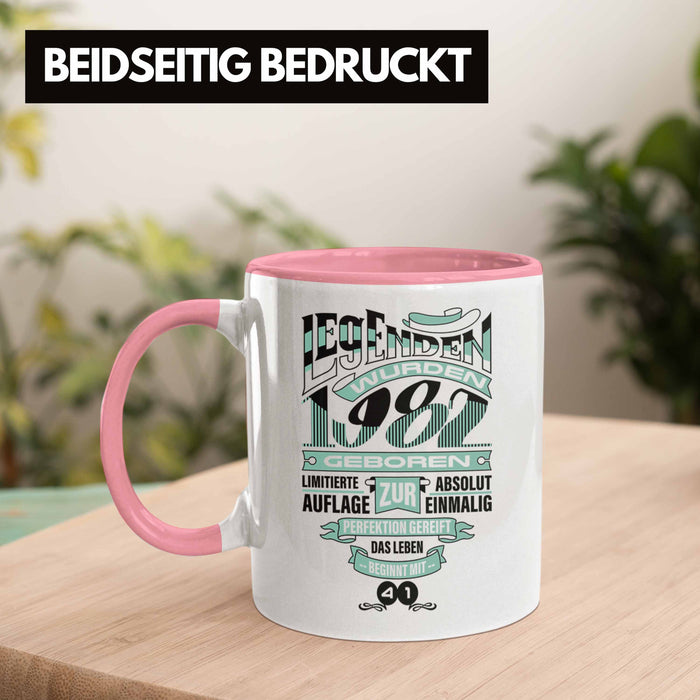 TRENDATION 40. Geburtstag Tasse Frau Mann Geschenk 40er Geschenkidee 40 Mutter Vater Rosa Trendation