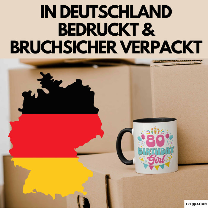 80. Geburtstag Tasse Frauen Mädchen Geschenkidee Lustig 80 Birthday Girl Lustiger Spruch Mutter Mama Oma Trendation