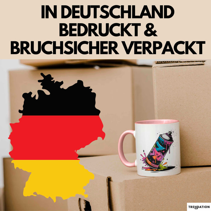Graffiti Künstler Tasse Geschenkidee für Streetart Fan Rosa Trendation