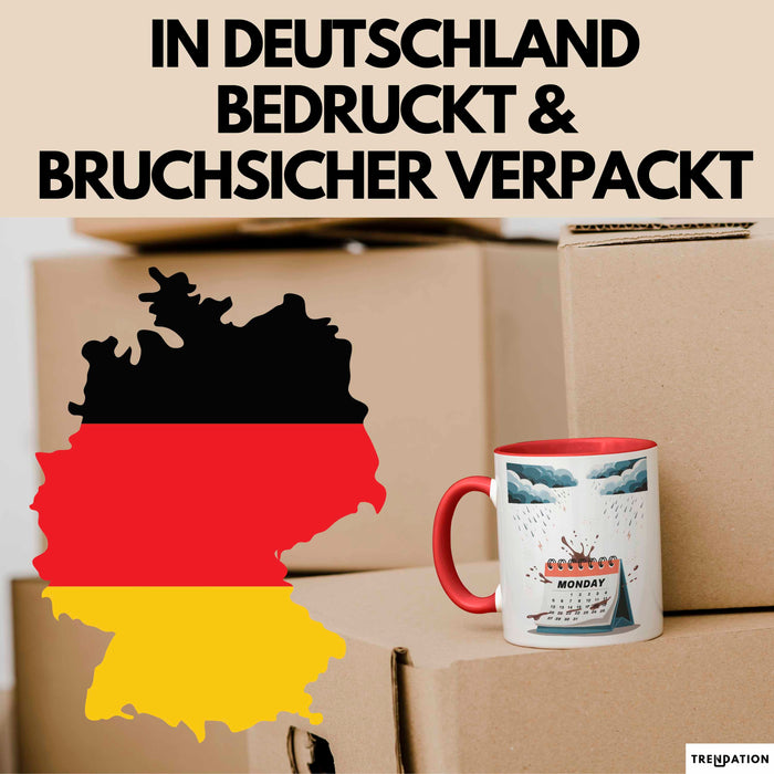 Montags Hasser Tasse Geschenk Lustige Geschenkidee Spruch Für Kaffee Überlebende Rot Trendation