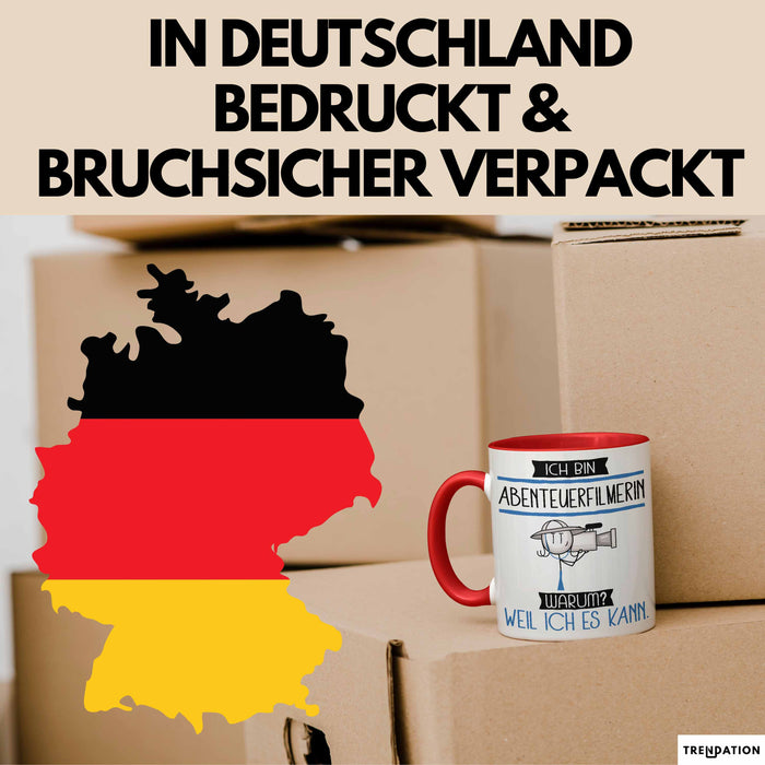 Abenteuerfilmerin Tasse Geschenk Ich Bin Abenteuerfilmerin Warum Weil Ich Es Kann Geschenkidee Geburtstag Rot Trendation