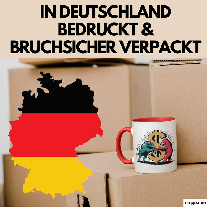 Börsenhändler Tasse Geschenkidee für Wall Street Fans Rot Trendation