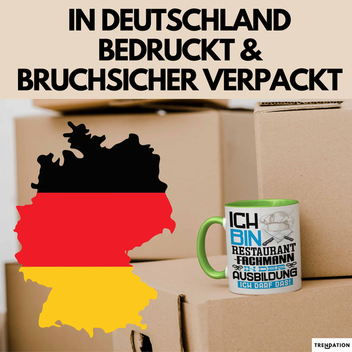 Restaurantfachmann Ausbildung Tasse Geschenk Ich Bin Restaurantfachmann In Der Ausbildung Ich Darf Das Geschenkidee Spruch Grün Trendation