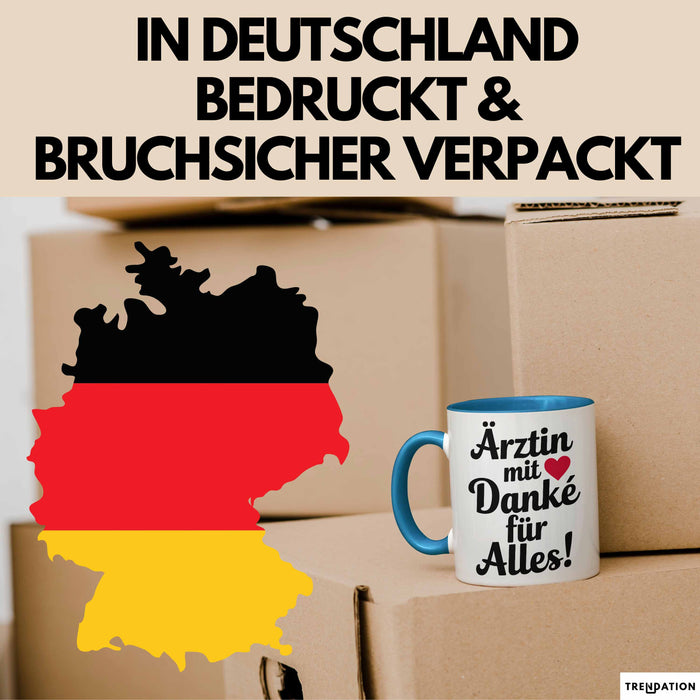Arzt Tasse Geschenk Lustige Geschenkidee Spruch Ärztin Mit Danke Für Alles Blau Trendation