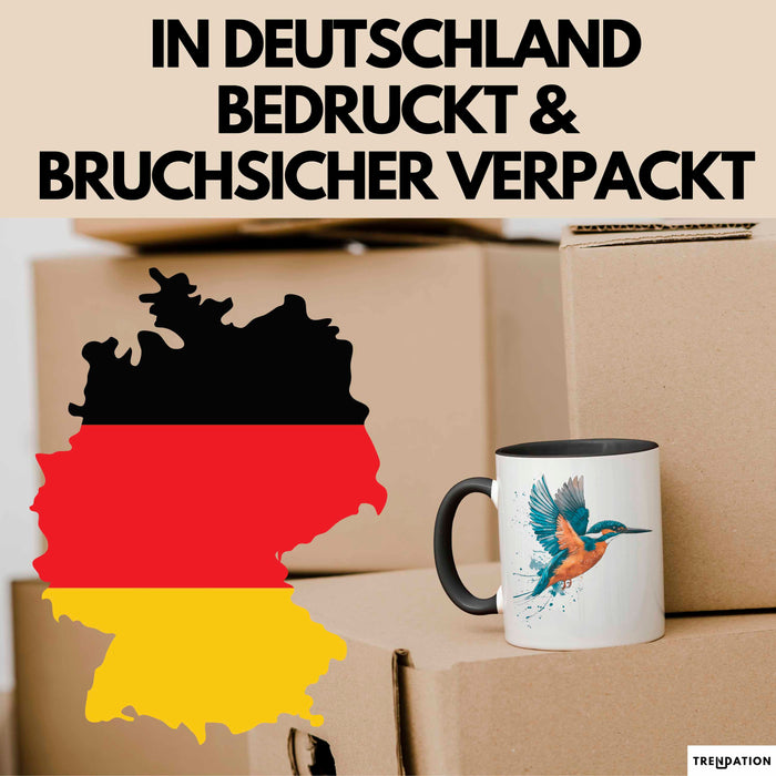 Eisvogel Vogel Tasse Geschenk Lustige Geschenkidee Spruch Schwarz Trendation