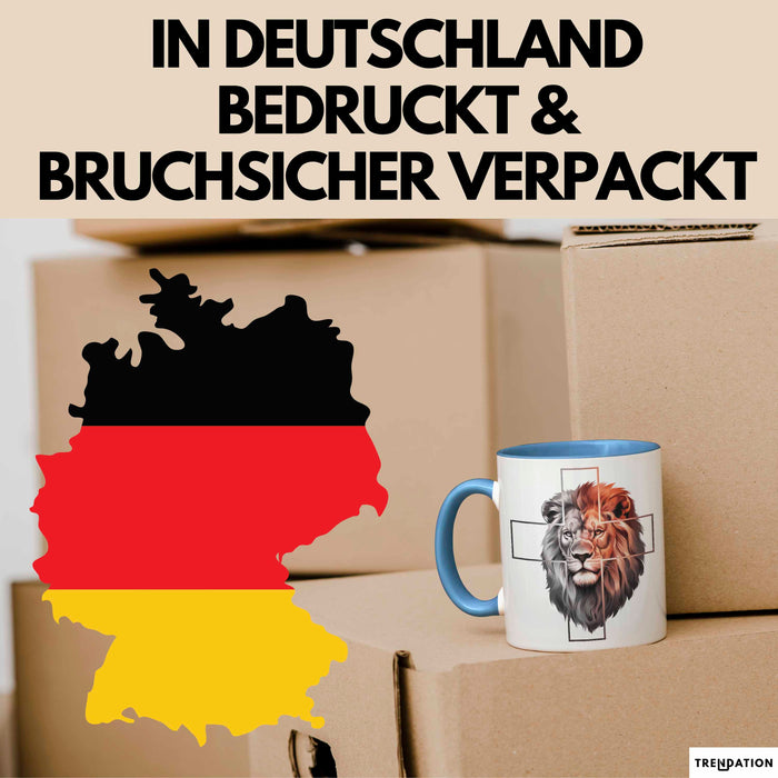 Jesus Löwe von Juda Tasse Geschenk Lustige Geschenkidee Spruch Blau Trendation