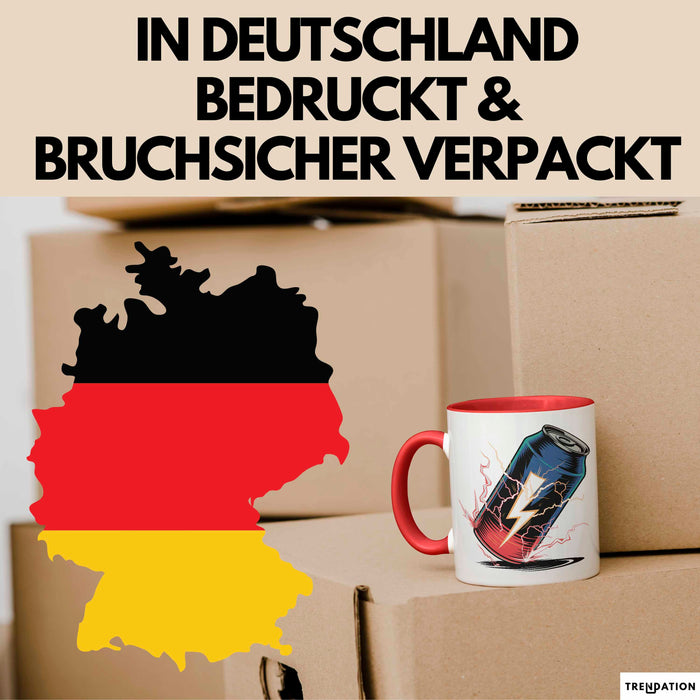 Energydrink Süchtiger Tasse Geschenkidee Koffein Liebhaber Rot Trendation