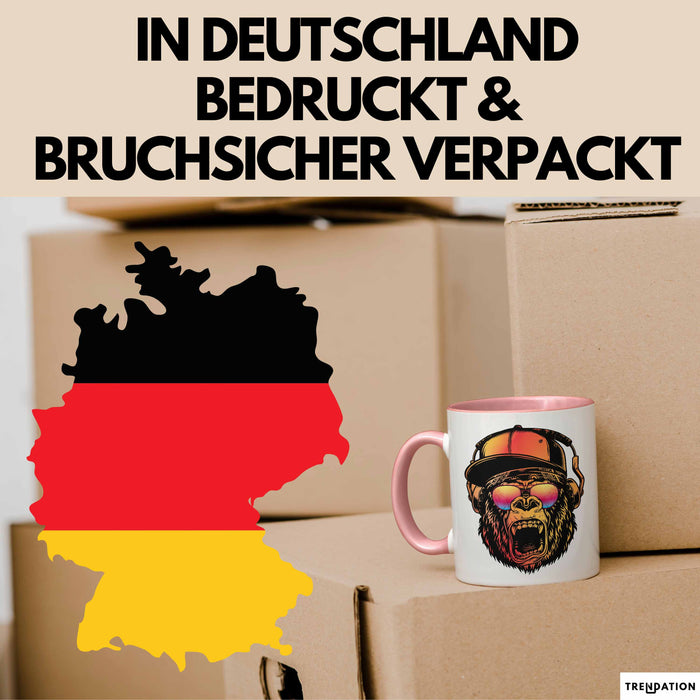 Affe Grafik Tasse Coole Tassen Geschenkidee Jungs Dj Chimpanse Becher Rosa Trendation