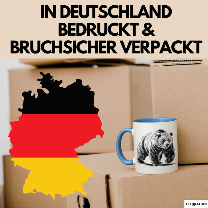 Grizzlybär Tasse Geschenk Lustige Geschenkidee Spruch Blau Trendation