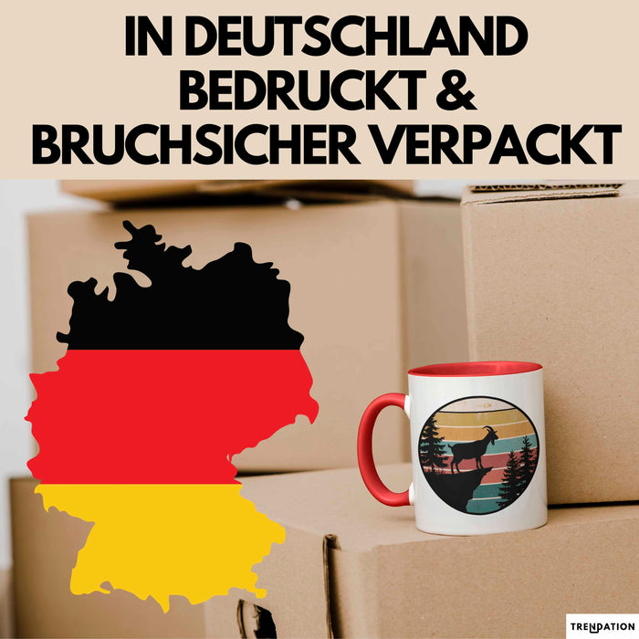 Ziegenbauer Ziegen Tier Retro Tasse Geschenk Lustige Geschenkidee Spruch Rot Trendation