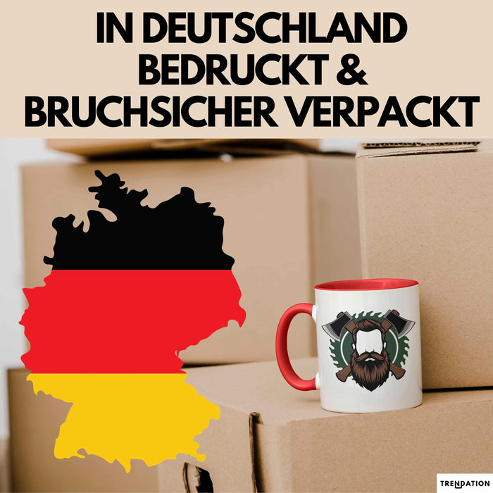 Holzfäller Tasse Geschenkidee Waldarbeiter Lustiger Spruch Geschenkidee Lustig Rot Trendation