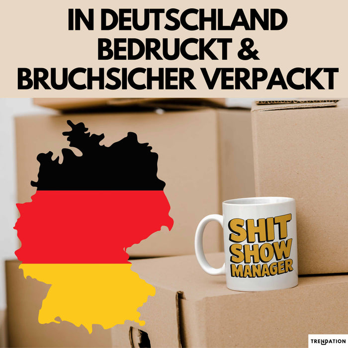 Sarkastischer Manager Sarkasmus Tasse Geschenk Lustige Geschenkidee Spruch Chaos Show Manager Weiß Trendation