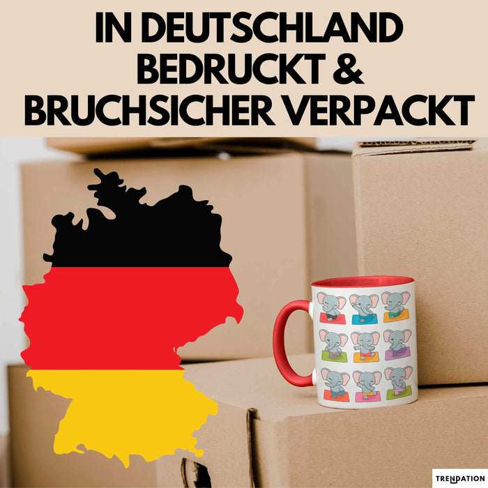 Elefant Tier Tasse Geschenk Lustige Geschenkidee Spruch Elefanten Yoga Rot Trendation