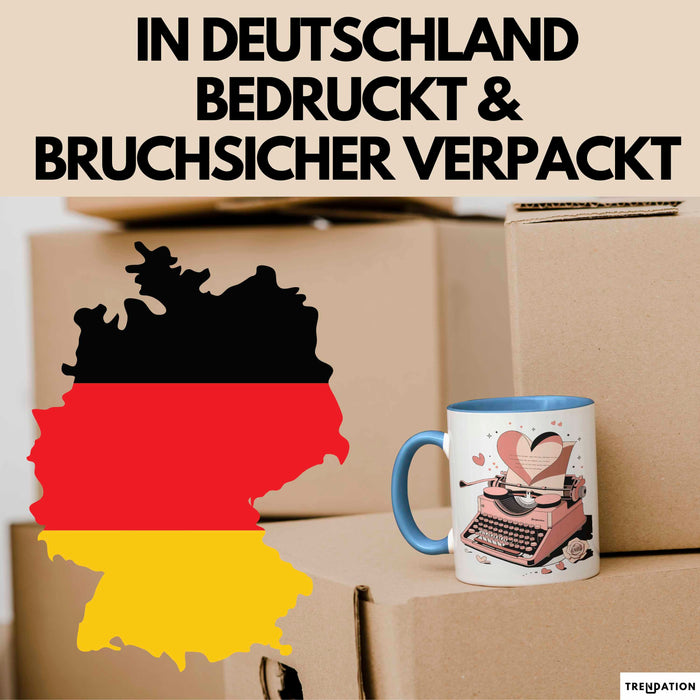 Liebesroman Autor Tasse Geschenkidee für Liebesgeschichte Blau Trendation