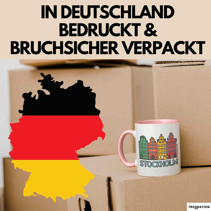 Stockholm Schweden Skandinavien Schwedisch Tasse Geschenk Lustige Geschenkidee Spruch Rosa Trendation