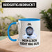 Dank Meme Tasse Katzen Besitzer Wortspiel Ja Mein Leben Sieht Mau Aus Traurige Katze Geschenkidee Süße Katze Astronaut Blau Trendation