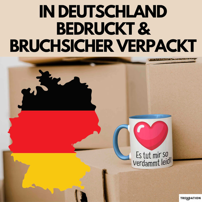 Entschuldigung Tasse Es Tur Mir So Leid Geschenkidee Sorry Becher Blau Trendation