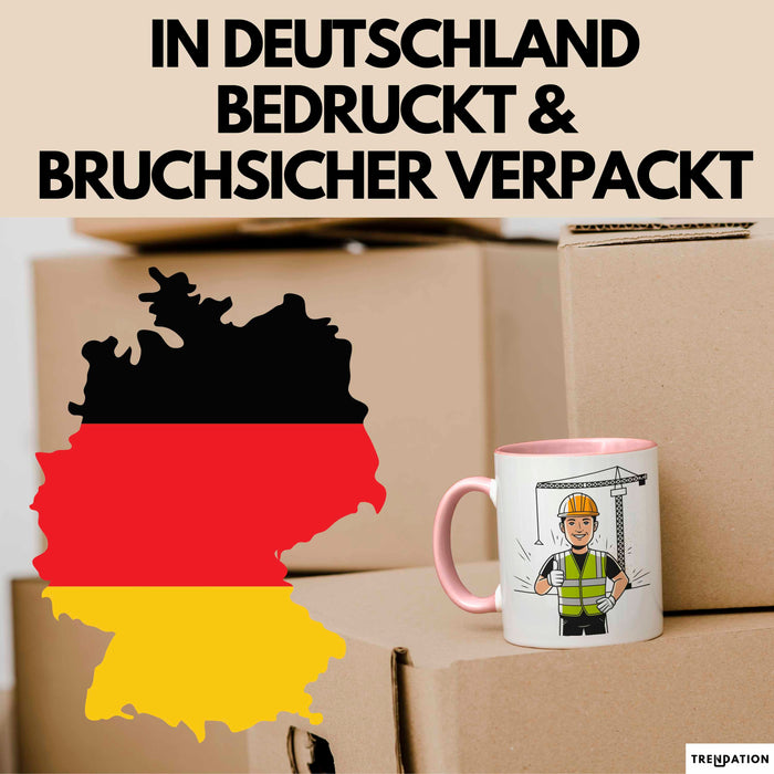 Bauarbeiter Tasse Geschenk Lustige Geschenkidee Spruch Für Bau Profis Rosa Trendation