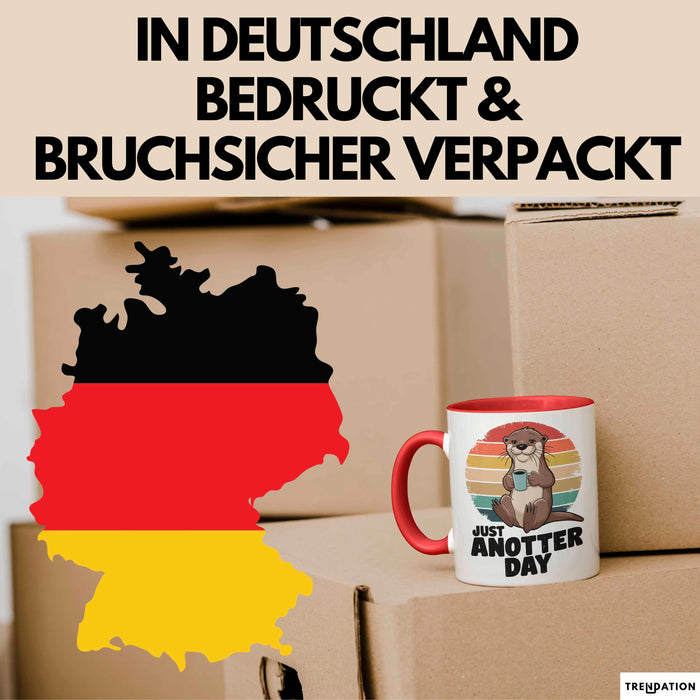 Otter Tier Tasse Geschenk Lustige Geschenkidee Spruch Just Anotter Day Rot Trendation