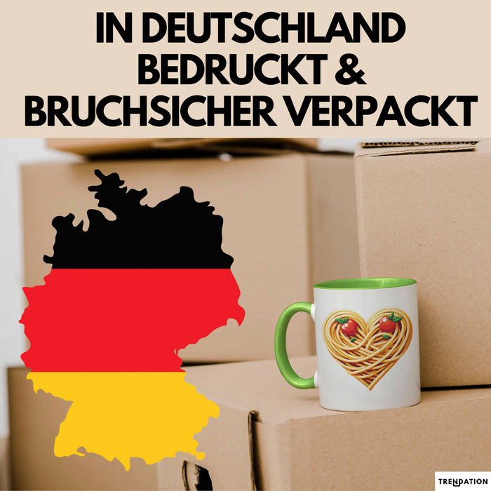 Spaghetti Tasse Für Frauen Und Männer Spaghetti-Liebhaber Herz Grün Trendation