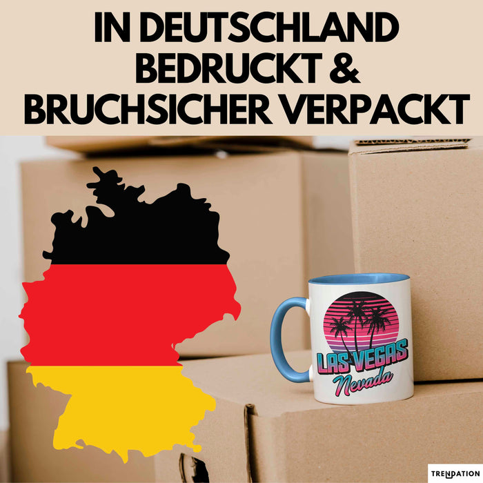 Las Vegas Nevada USA Tasse Geschenk Lustige Geschenkidee Spruch Blau Trendation