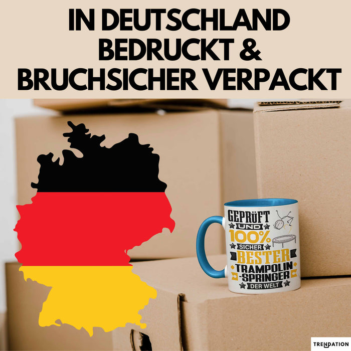 Trampolinspringer Geschenk Lustiger Spruch für Trampolinspringer Geschenkidee Bester Trampolinspringer Der Welt Blau Trendation