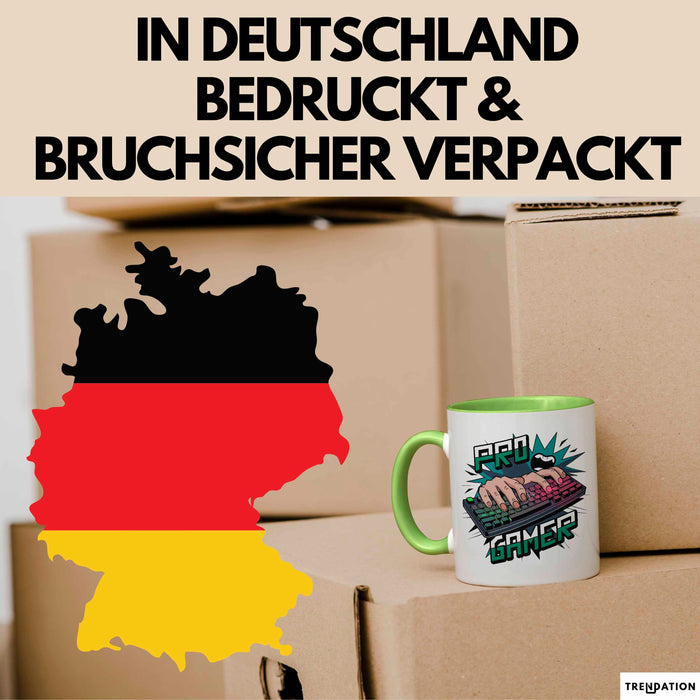 Pro Gamer Tasse Geschenkidee für Gaming Süchtige Grün Trendation