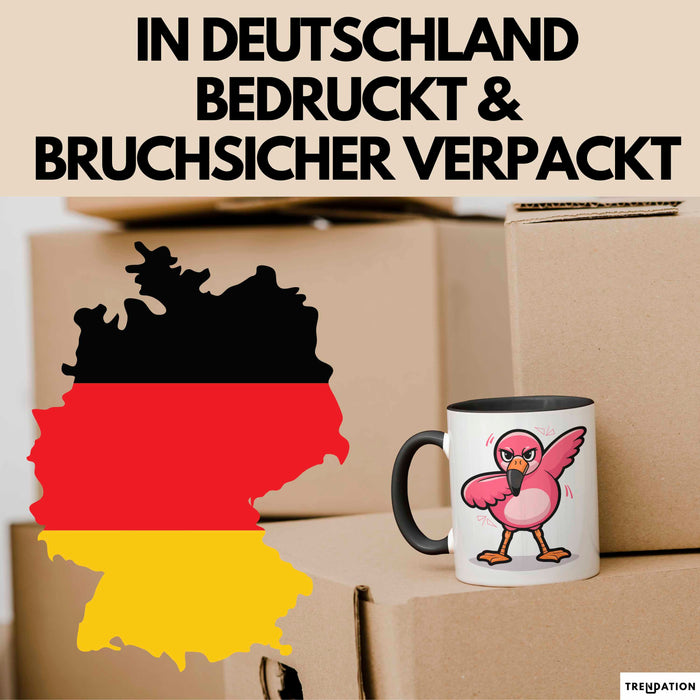 Dabender Flamingo Tasse Geschenk Lustige Geschenkidee Spruch Schwarz Trendation