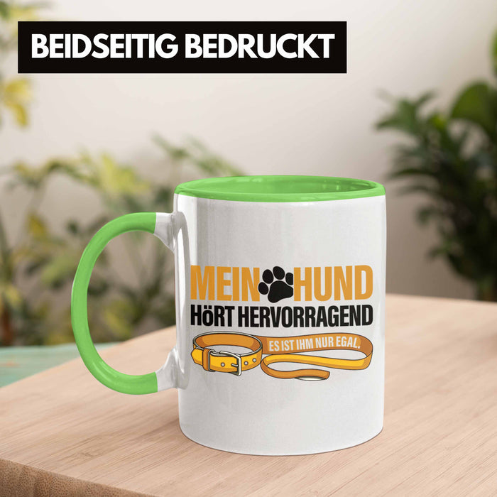 TRENDATION Tasse Hundeliebhaber Hundemama Hundepapa Hund Spruch Kaffeetasse Geschenk Grün Trendation