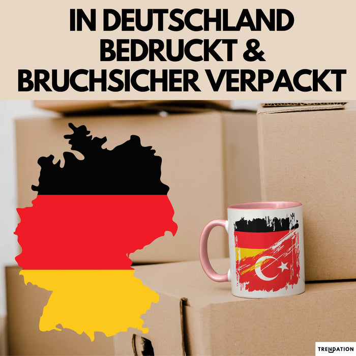 Türkei Deutschland Flagge Halb Deutscher Halb Türke Fußball Germany 2025 Europa Turkey Rosa Trendation