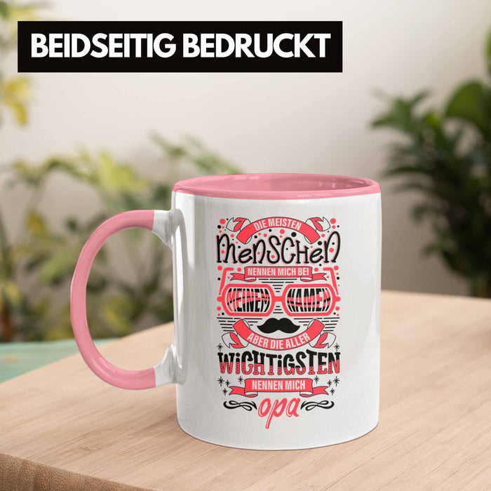 Opa Tasse Geschenk von Enkel Enkelin Bester Opa Der Welt Tasse Geschenkidee Bester Opa Der Welt Rosa Trendation
