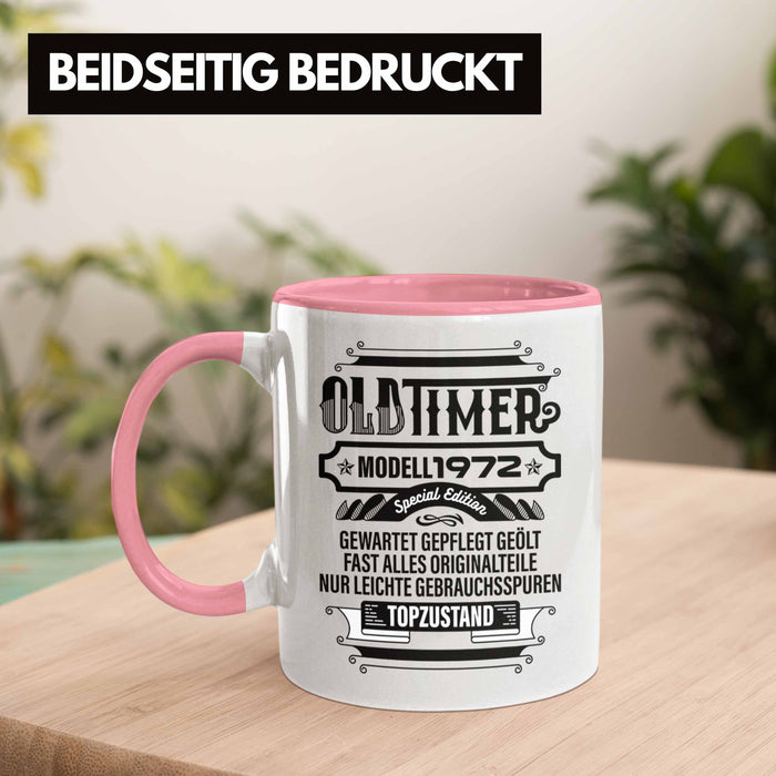 TRENDATION 50. Geburtstag Tasse Frau Mann Geschenk 50er Geschenkidee 50 Mutter Vater Rosa Trendation